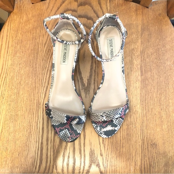 🌈 6/$60, Steve Madden, Ibbie, Snake Print Sandal, Brown/Red, Size 8.5 - Picture 11 of 11